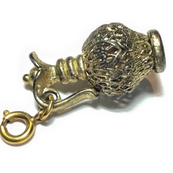 Vintage Monet Gold Tone Ewer Filigree Charm - Picture 3 of 3